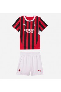 Fotbalové Dres AC Milan Dětské Domácí Oblečení 2024-25 Krátký Rukáv (+ trenýrky)